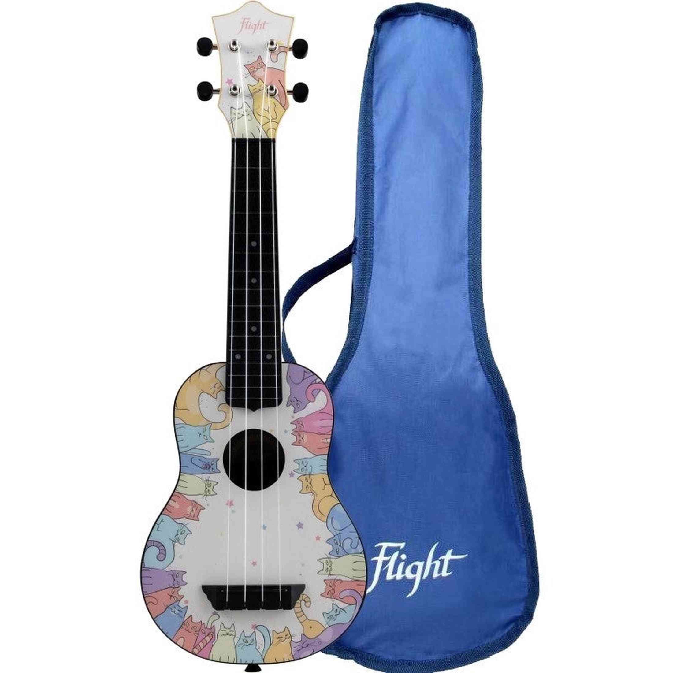 Flight TUS40 Kitty Travel Ukulele Soprano met Linden Top en ABS Body