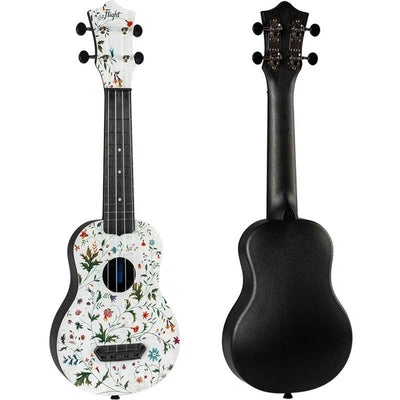 Flight UTS-40 FLOWER Ultra Travel Soprano Ukulele met Polycarbonate Body en Fluorocarbon Snaren