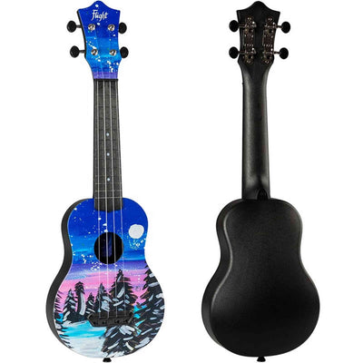 Flight UTS-42 SNOW Ultra Travel Soprano Ukulele met Polycarbonate Body en Fluorocarbon Snaren