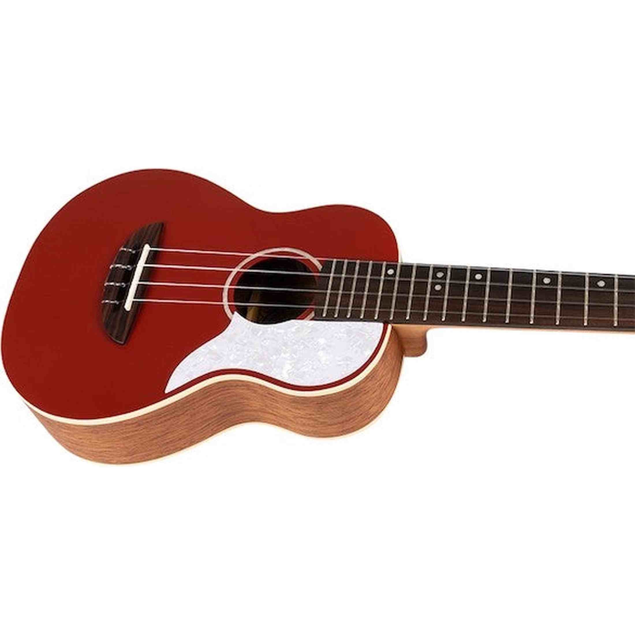 Flight Iris Concert RD Ukulele met Solid Spruce Top, Mahogany Body en Rode Afwerking