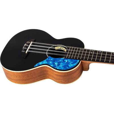 Flight Iris 8 Tenor EQ-A BK Elektrisch-Akoestische 8-String Tenor Ukulele met Solid Spruce Top en Mahogany Body