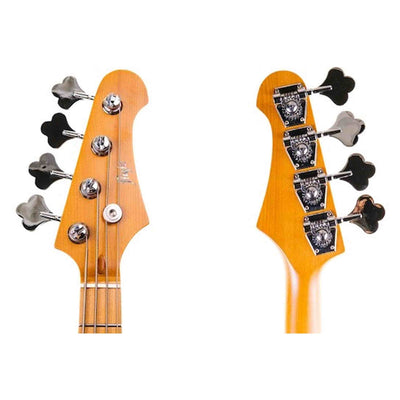 Flight Mini JB Bass LPB Elektrische Mini Bas Ukulele Metallic Blue met Dual Pickups en 584 mm Mensuur