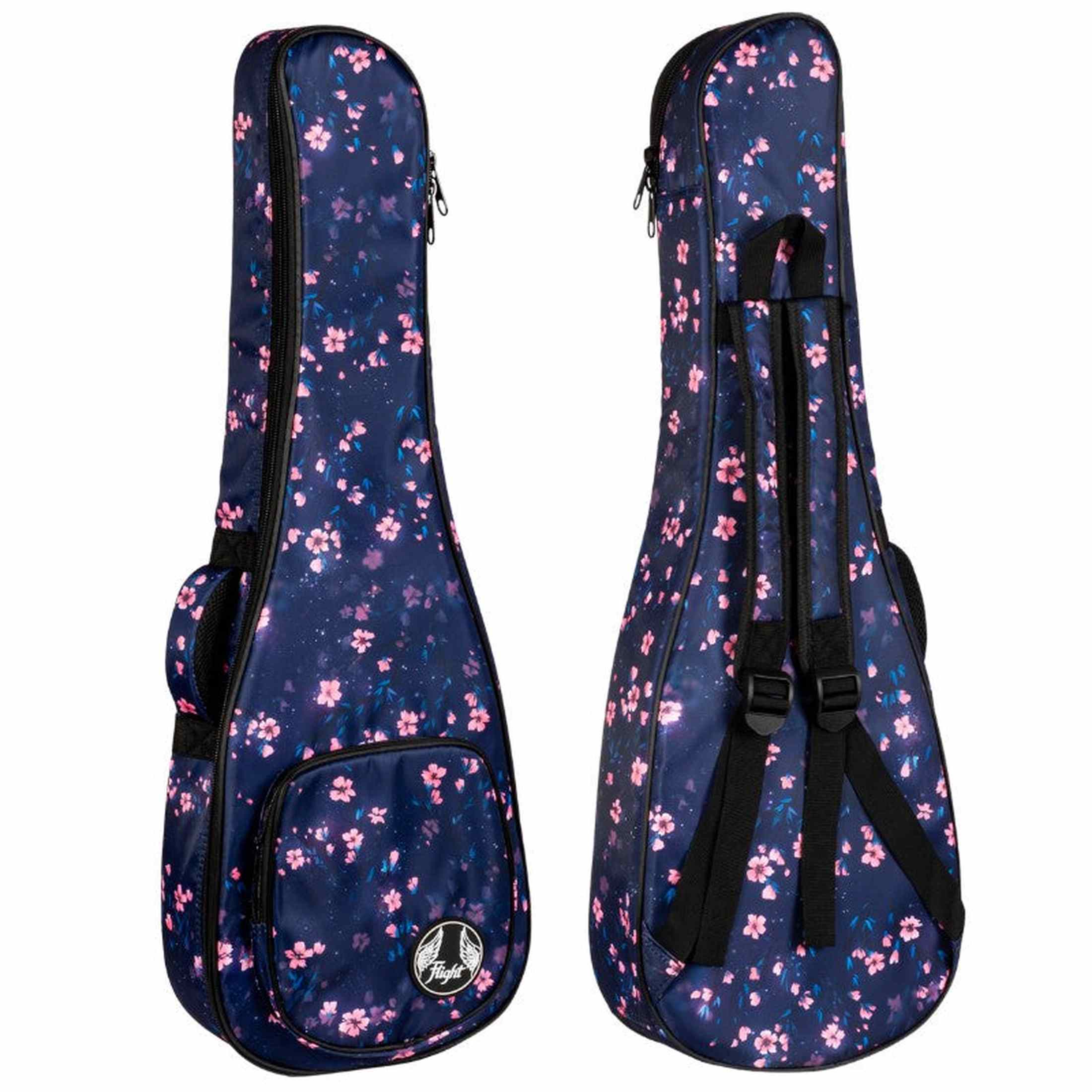 Flight FUB-B-SAKURA Gevoerde Gigbag voor Baritone Ukulele met Sakura Design en Accessoirevak