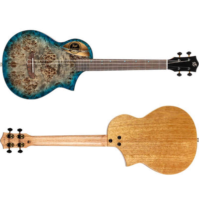 Flight Aviator Galaxy Baritone BL CE All Solid Poplar/Mango Cosmic Blue Elektro Akoestische Ukulele