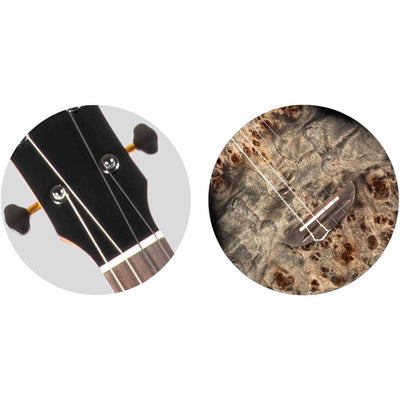Flight Aviator Galaxy Baritone BR CE All Solid Poplar/Mango Cosmic Brown Elektro Akoestische Ukulele