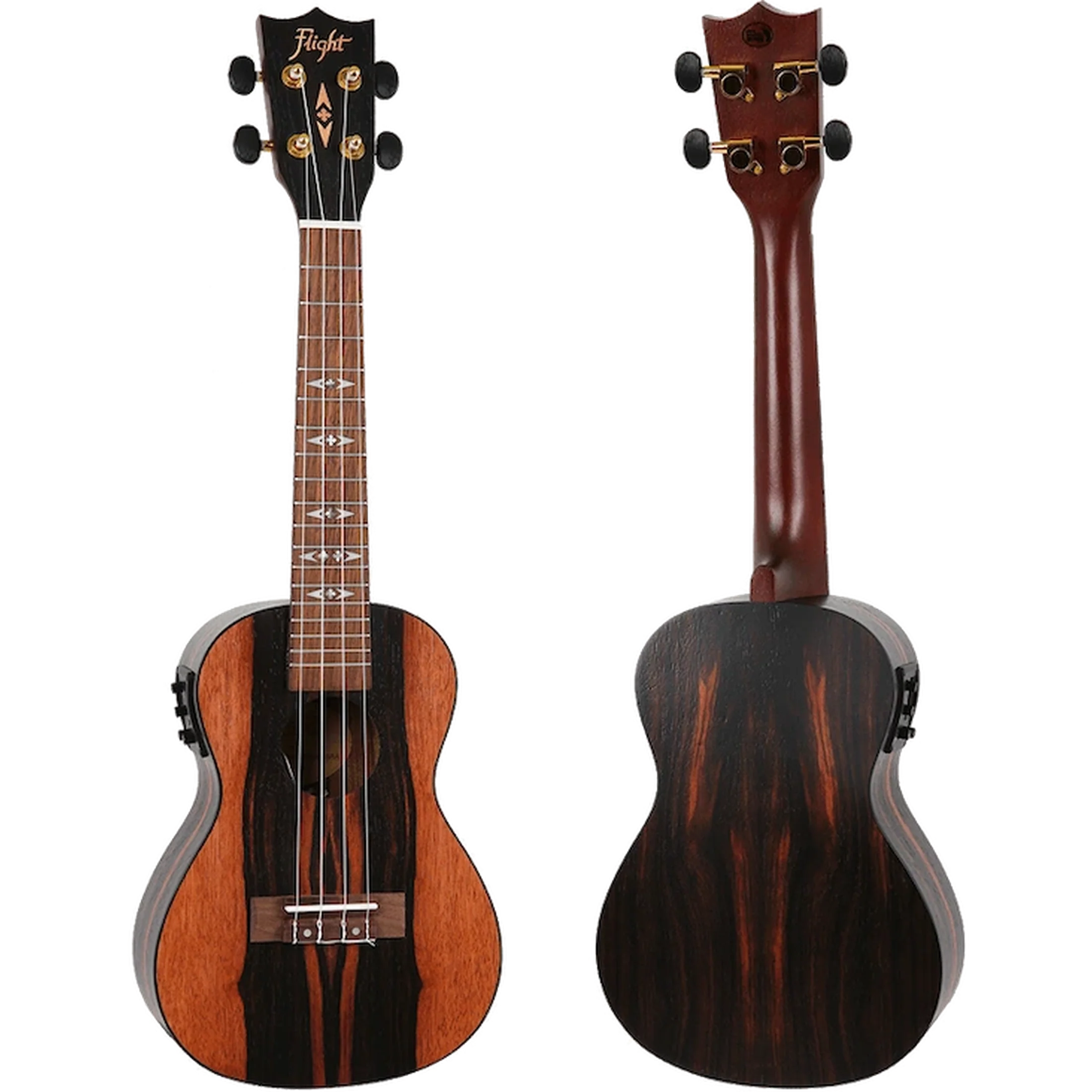 Flight DUC460 EQ Concert Ukulele – Elektro-akoestisch, Amara hout, met FU-T3 Pickup