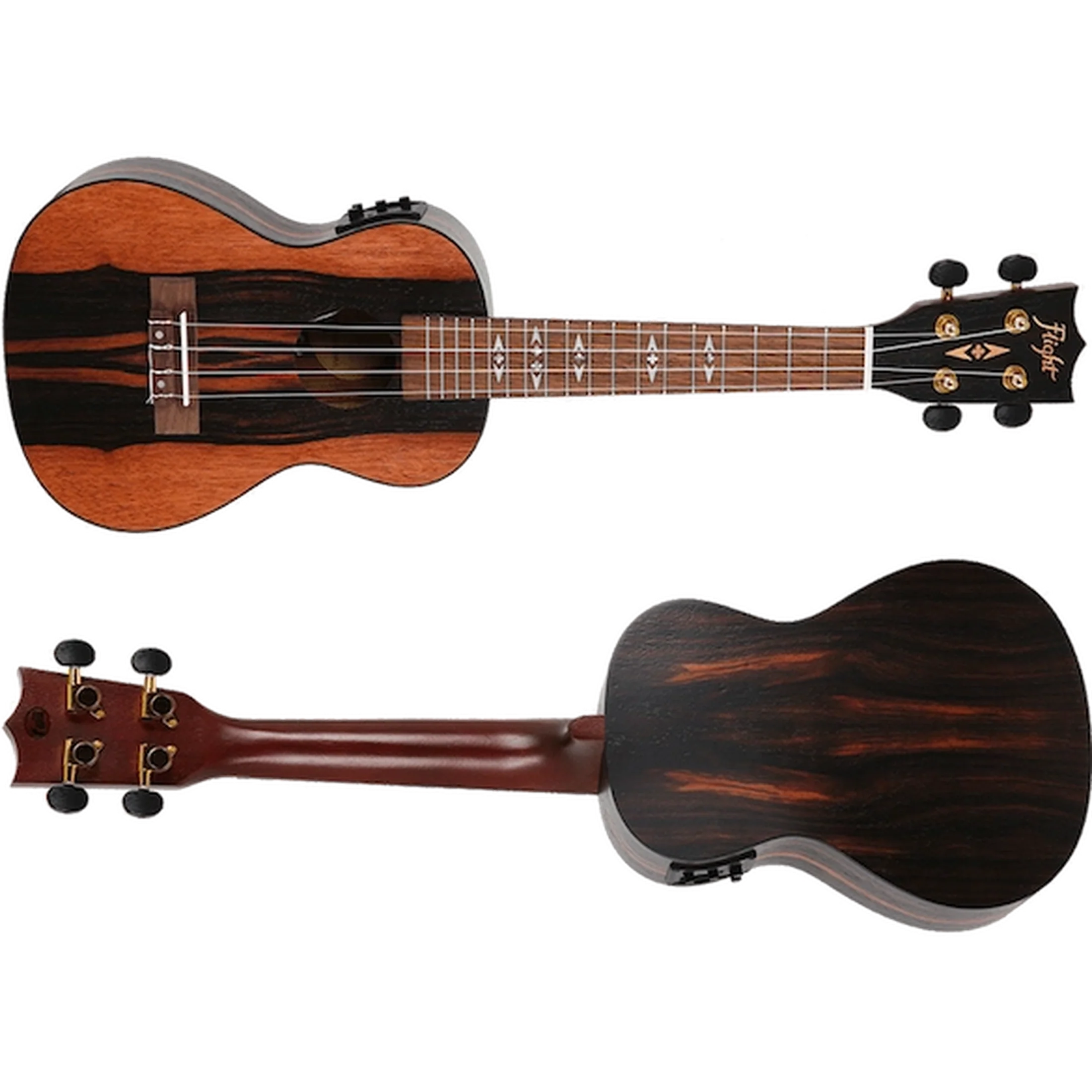 Flight DUC460 EQ Concert Ukulele – Elektro-akoestisch, Amara hout, met FU-T3 Pickup