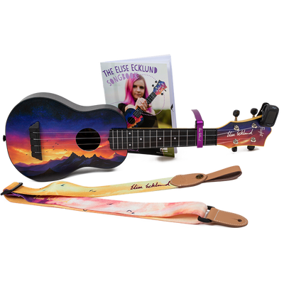 Flight TUS-EE Sunset PACK Elise Ecklund Signature Soprano Ukulele Set met Tuner, Capo, Strap, Songbook en Gigbag