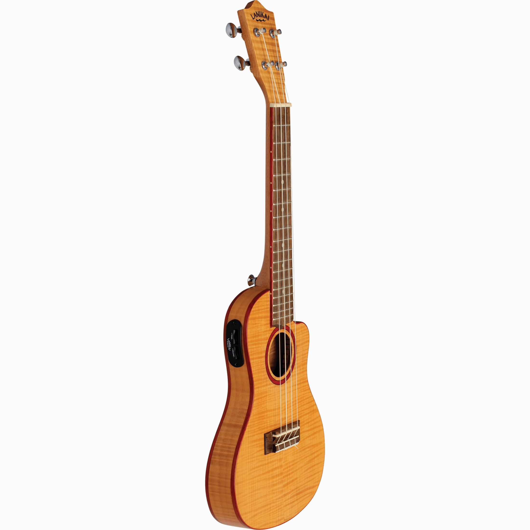 LANIKAI LKUFM-CETC Concertukelele,Flame Maple-serie,dunne body,cutaway,voorverste