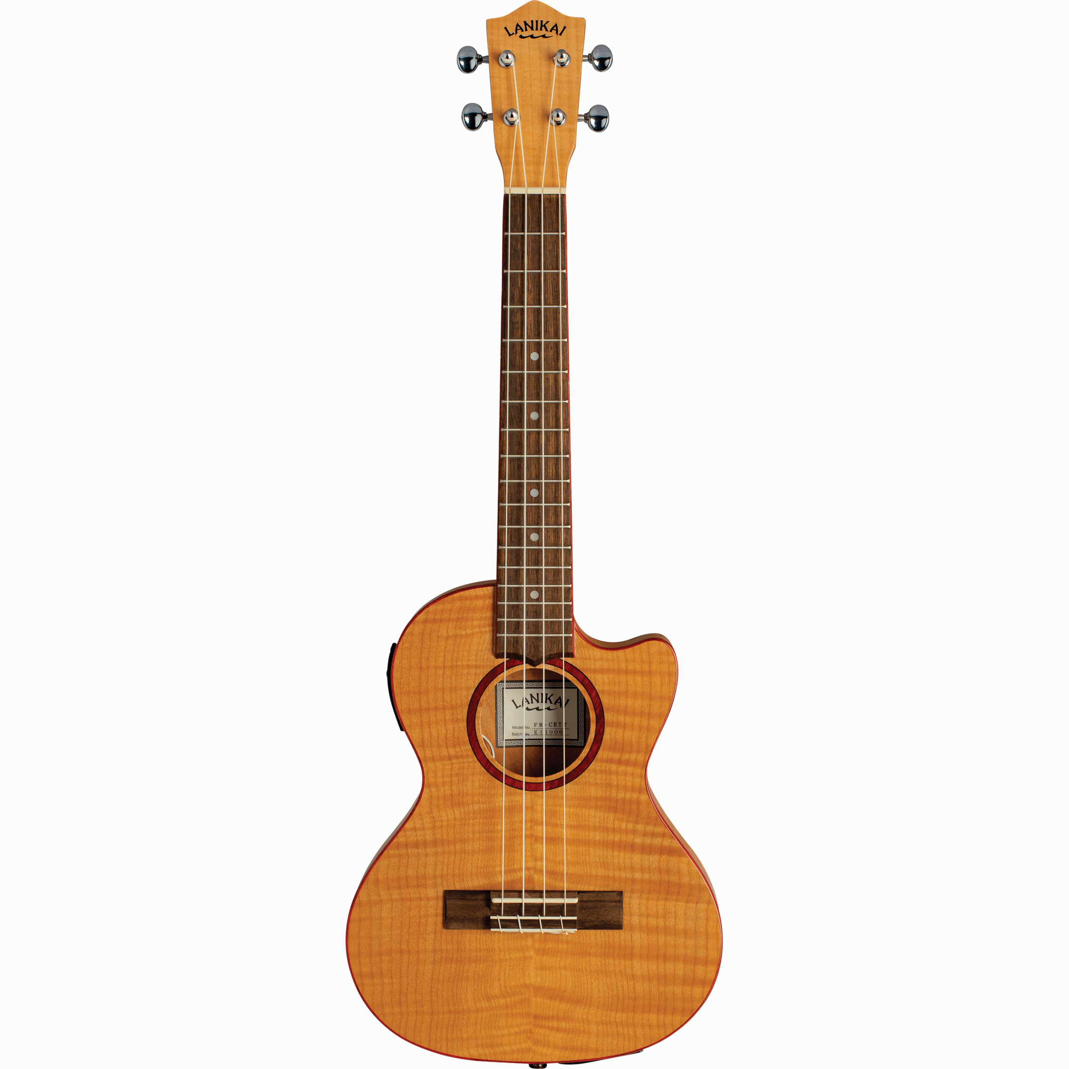 LANIKAI LKUFM-CETT Tenorukelele, Flame Maple-serie, dunne body, cutaway, voorvers