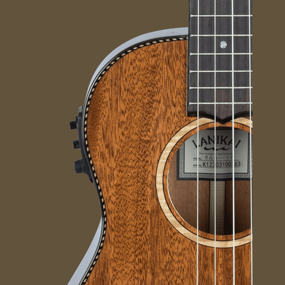 LANIKAI LKUMAS-CEB Baritonukulele,All Solid Mahogany Serie,Cutaway, voorversterke