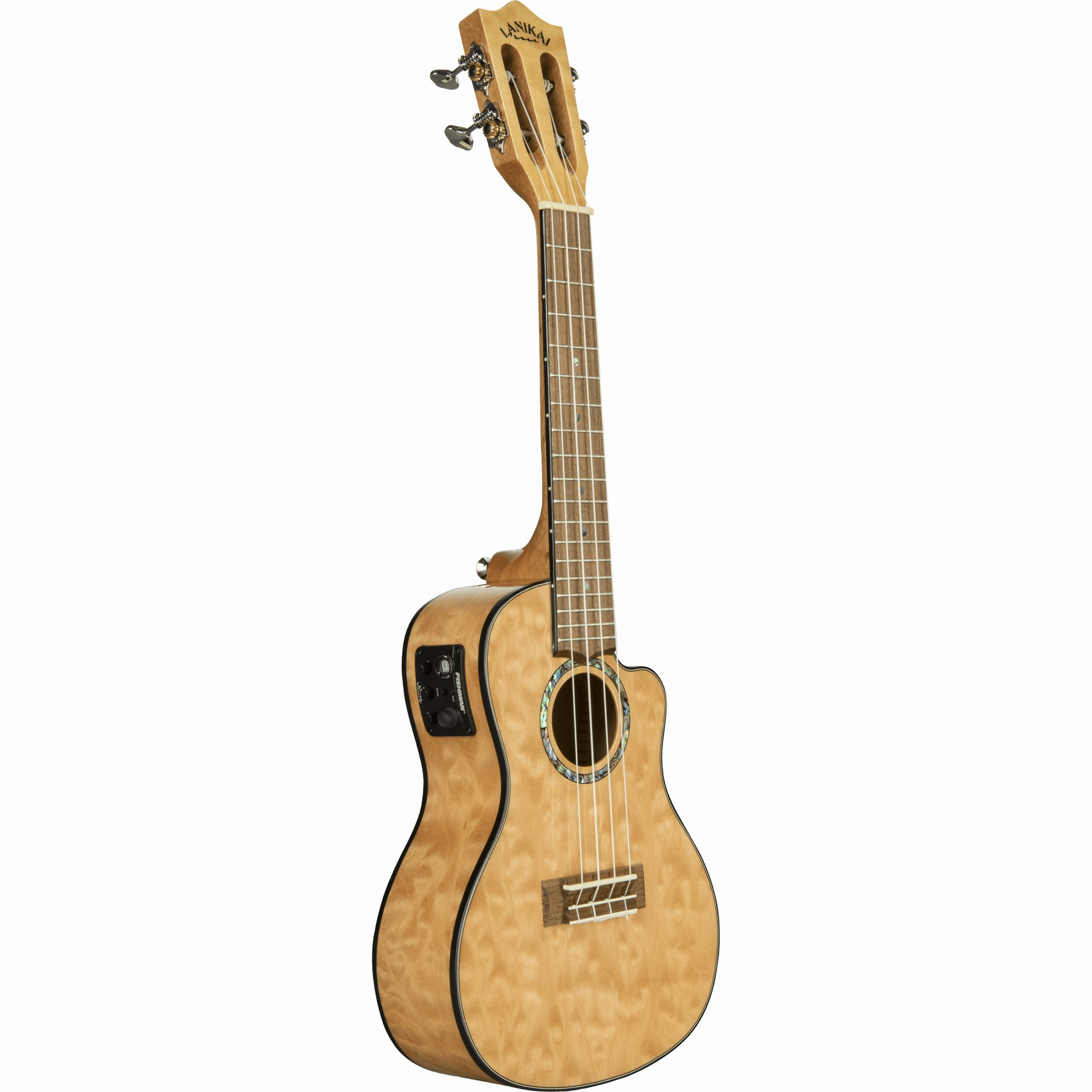LANIKAI LKUQM-NACEC Concertukelele, Quilted Maple-serie,natuur,cutaway,voorverster