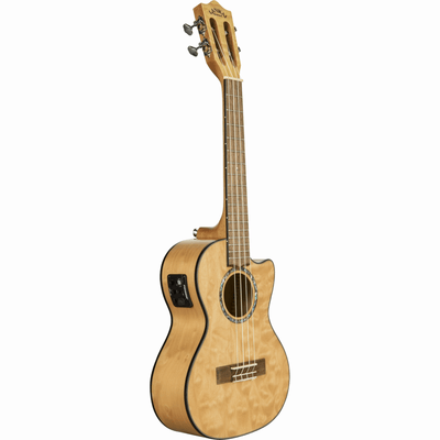 LANIKAI LKUQM-NACET Tenorukelele, Quilted Maple-serie,natuur,cutaway,voorversterke