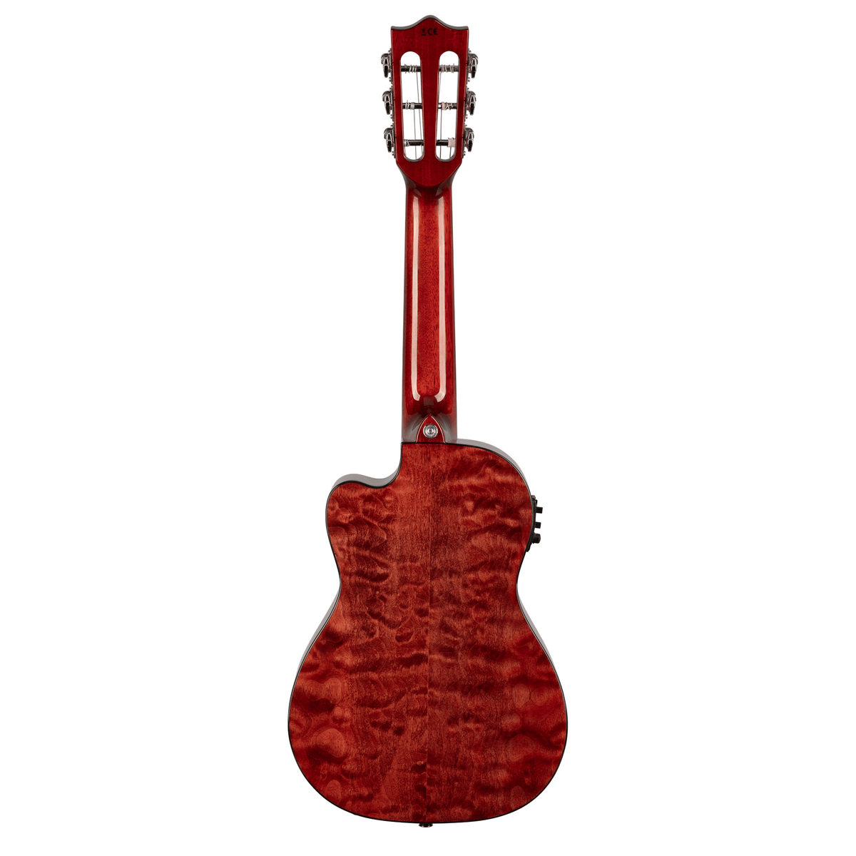 LANIKAI LKUQM-RDCEG Guitarlele, Quilted Maple Serie, Red, Cutaway, Preamp, Softcas