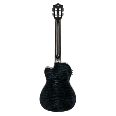 LANIKAI LKUQMBKCEB Baritonukulele, Quilted Maple Series, zwart, Cutaway, Preamp,