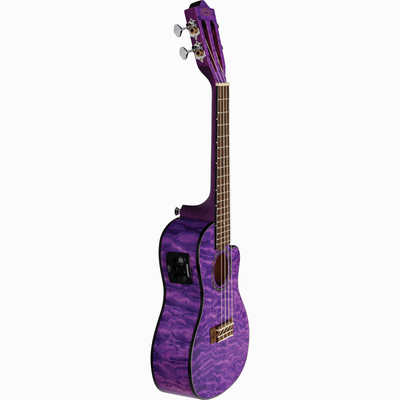 LANIKAI LKUQMPUCEC Concertukelele, Quilted Maple Serie, Purple Stain,Voorversterk