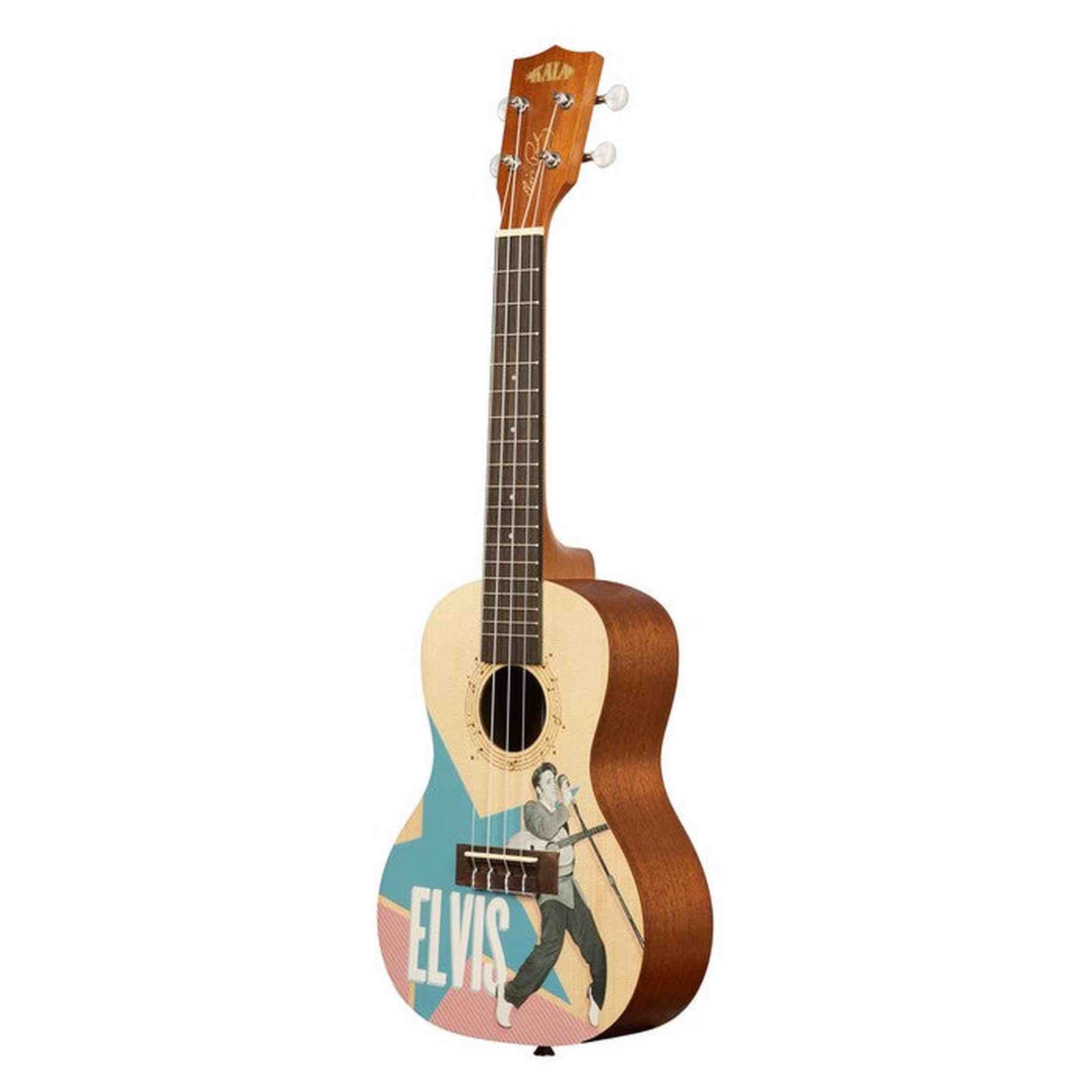 Kala Learn To Play Elvis Rockabilly concert ukulele starterkit – Mahonie, met Rockabilly design, tuner en Elvis-lesmateriaal