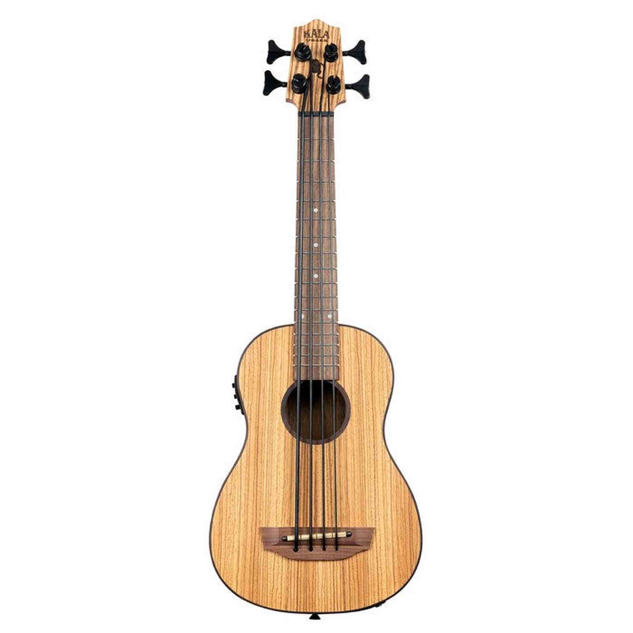 Kala Zebrawood U•BASS® bas ukulele – Zebrahout, Elektrisch-Akoestisch met EQ en Gigbag